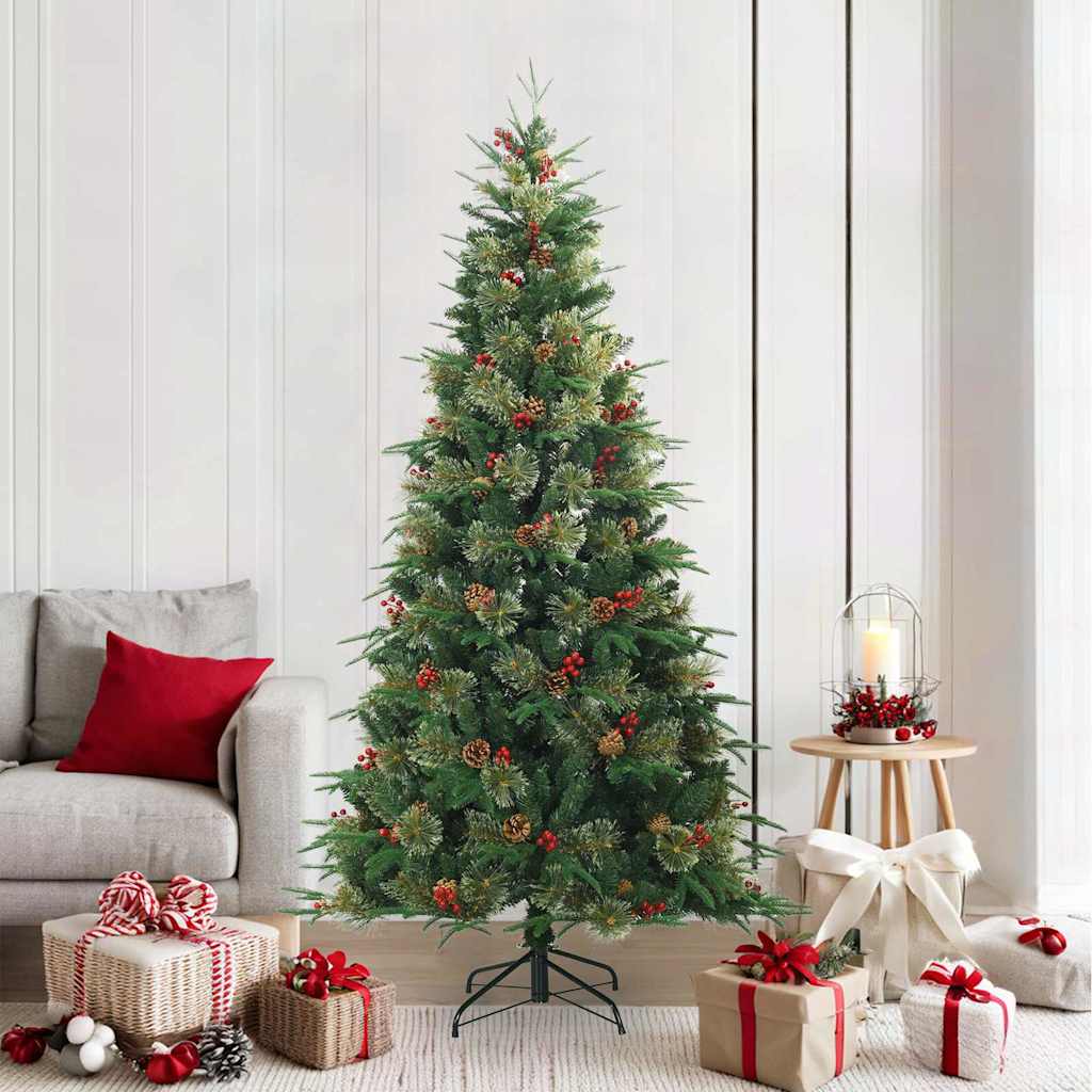Kunstigt Hinged Juletræ Grøn 210 cm PVC, PE og Stål
