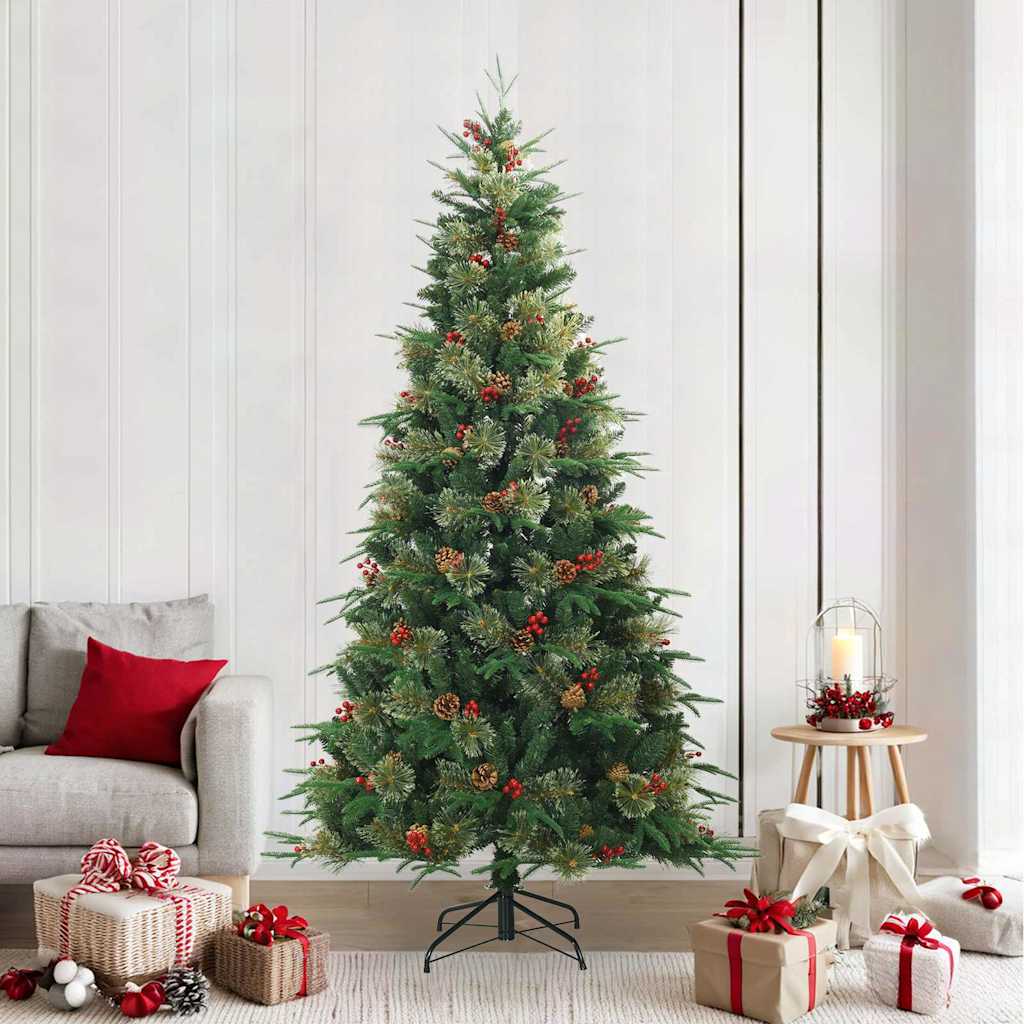 Kunstigt Hinged Juletræ Grøn 240 cm PVC, PE og Stål