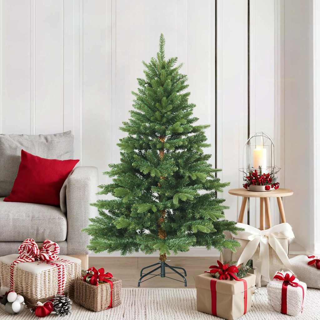 Kunstigt Hinged Juletræ med stativ Grøn 150 cm PVC, PE og stål