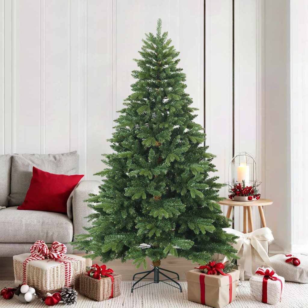Kunstigt Hinged Juletræ med stativ Grøn 180 cm PVC, PE og stål