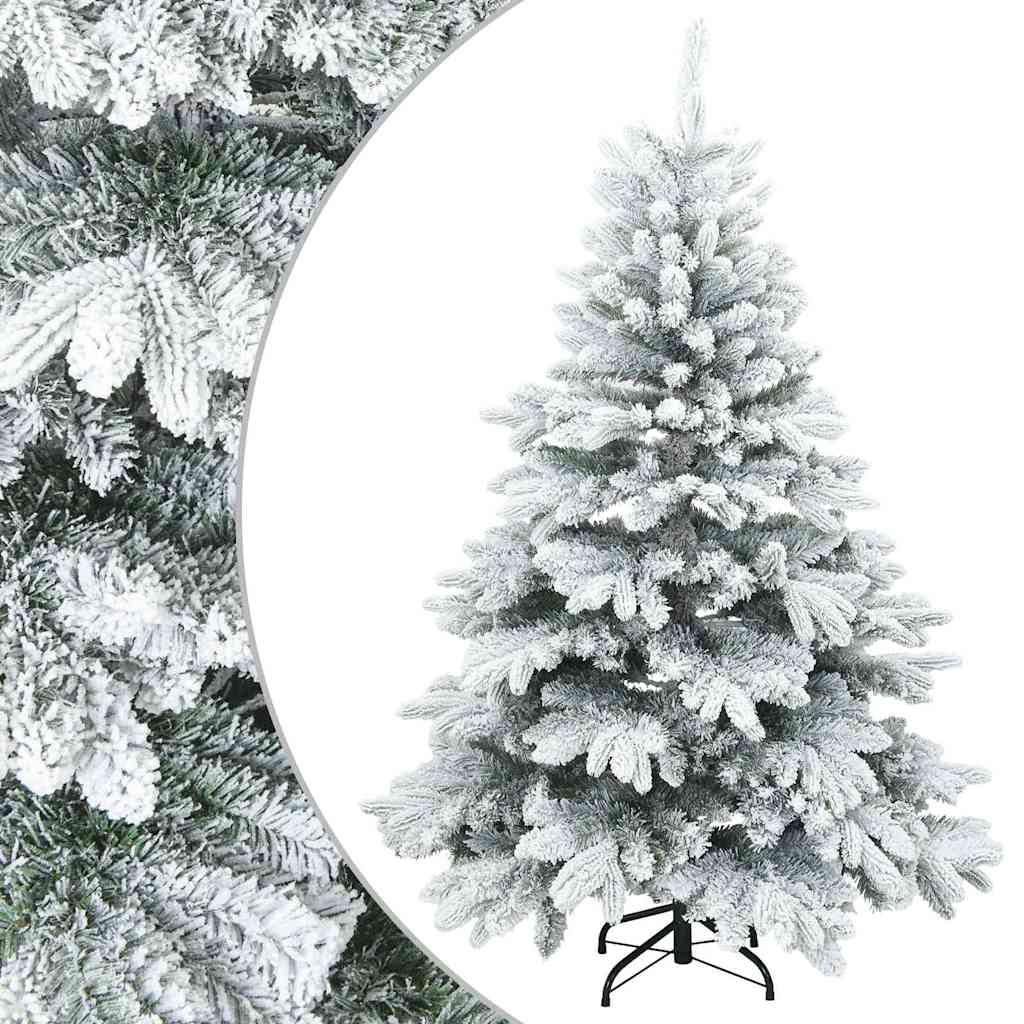 Kunstigt bøjelig juletræ snefløjtet Hvid 120 cm PVC, PE og stål