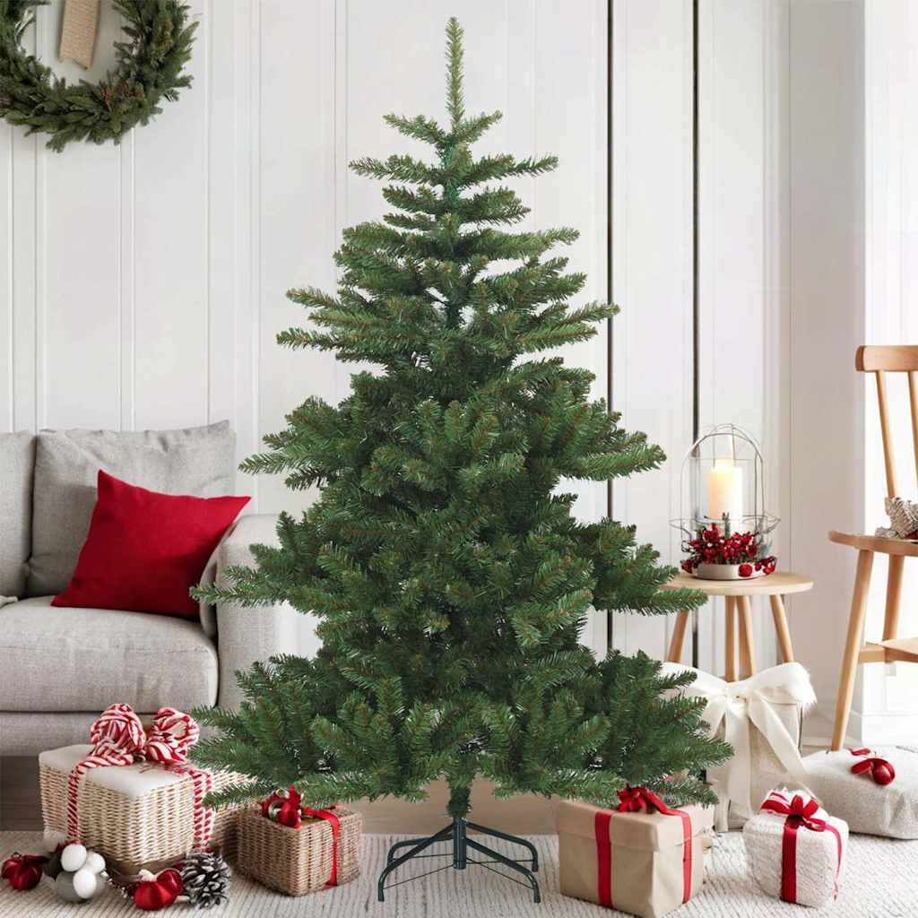 Kunstigt Hinged Juletræ Grøn 150 cm PVC, stål