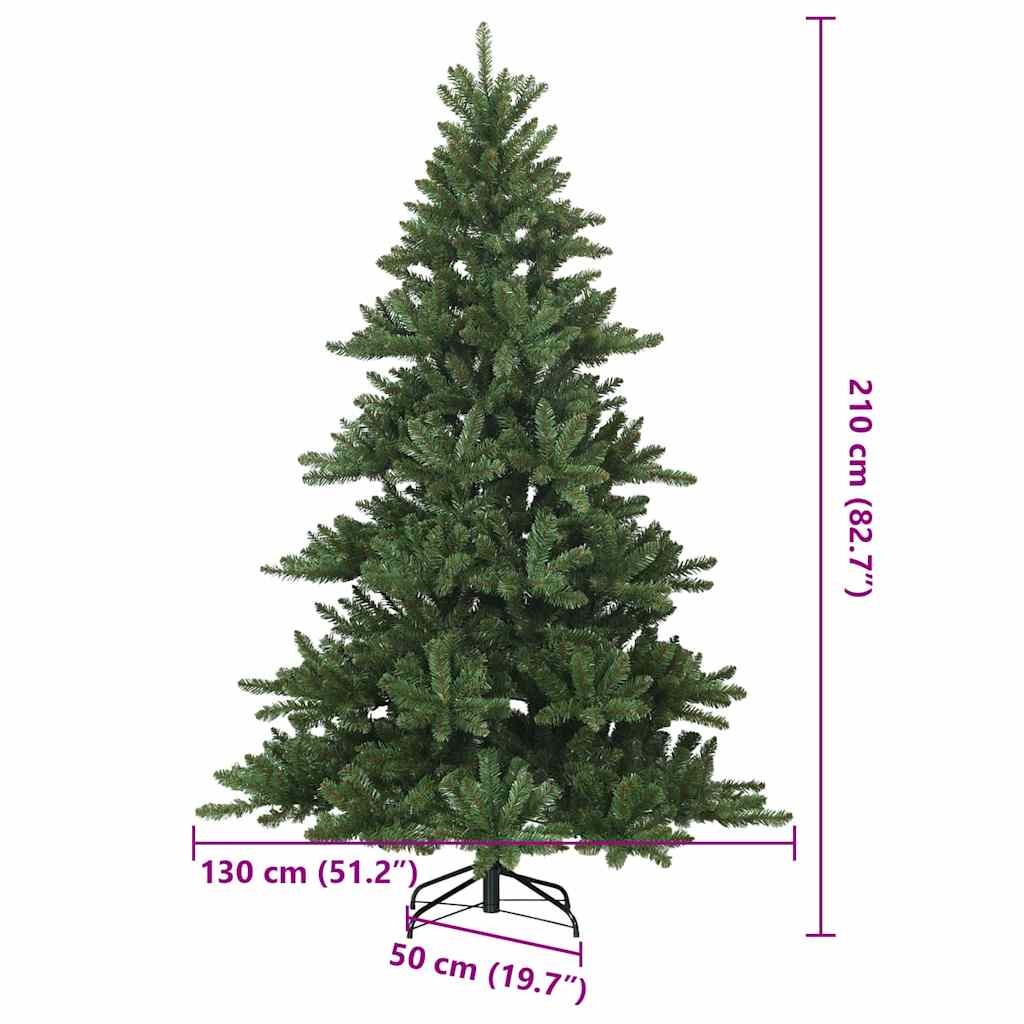 Kunstigt Hinged Juletræ Grøn 210 cm PVC, stål