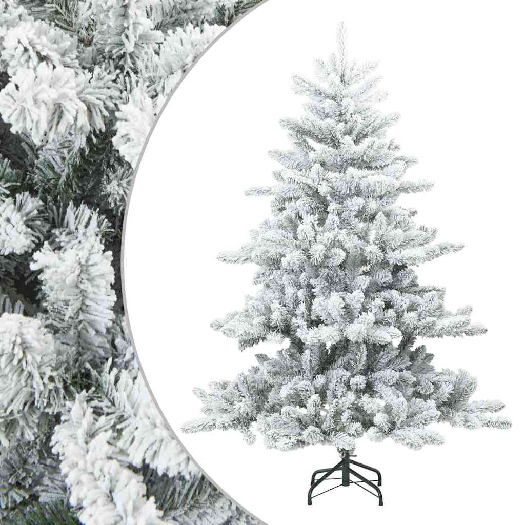 Kunstigt bøjelig juletræ snefløjtet Hvid 150 cm PVC, stål