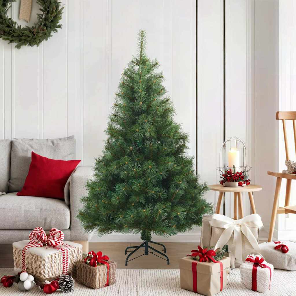 Kunstigt Hinged Juletræ Grøn 120 cm PVC, stål
