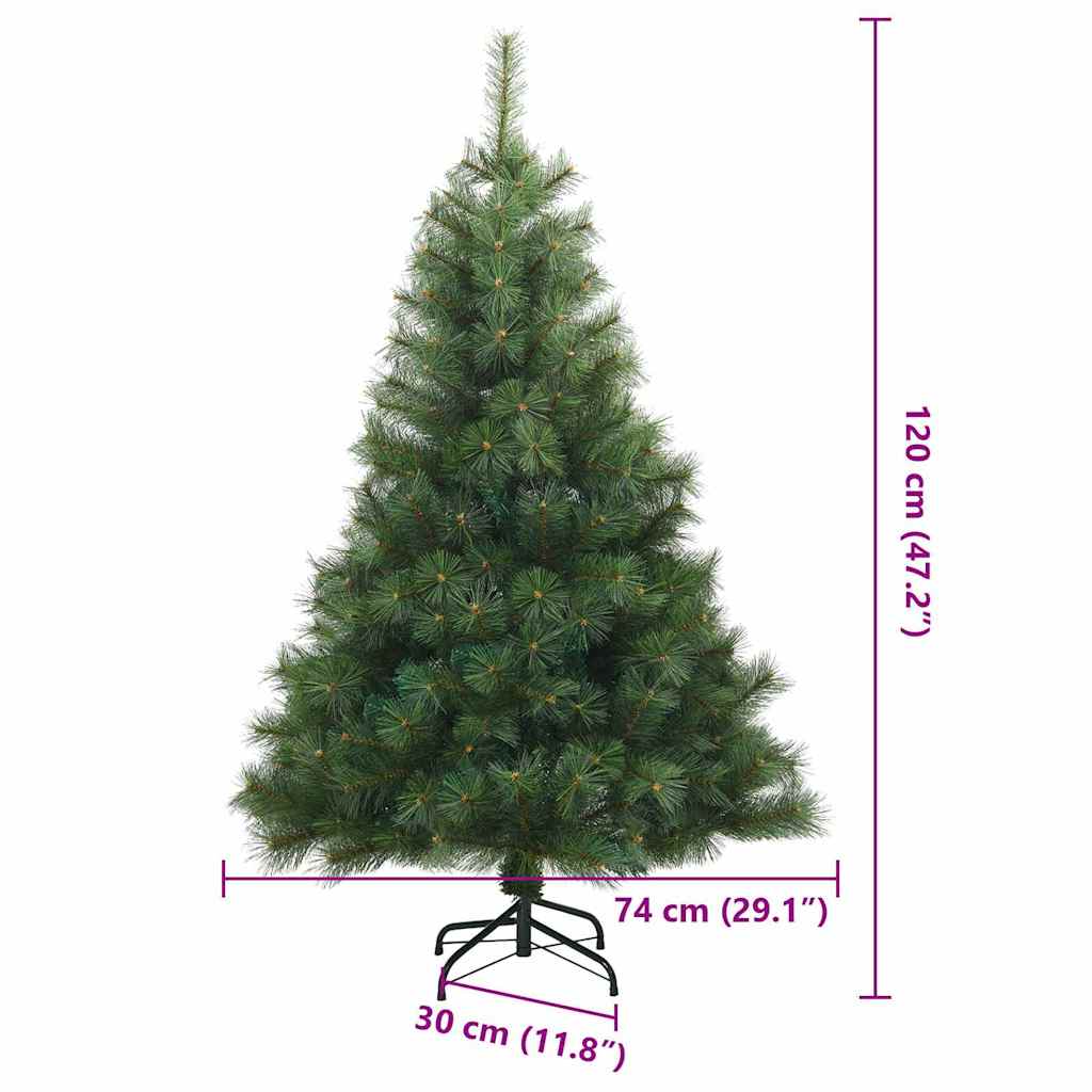 Kunstigt Hinged Juletræ Grøn 120 cm PVC, stål