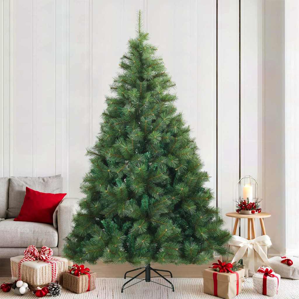 Kunstigt Hinged Juletræ Grøn 210 cm PVC, stål