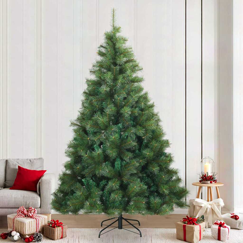 Kunstigt Hinged Juletræ Grøn 240 cm PVC, stål