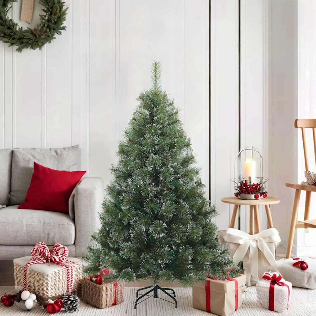Kunstigt bøjelig juletræ snefløjtet Grøn 120 cm PVC, stål