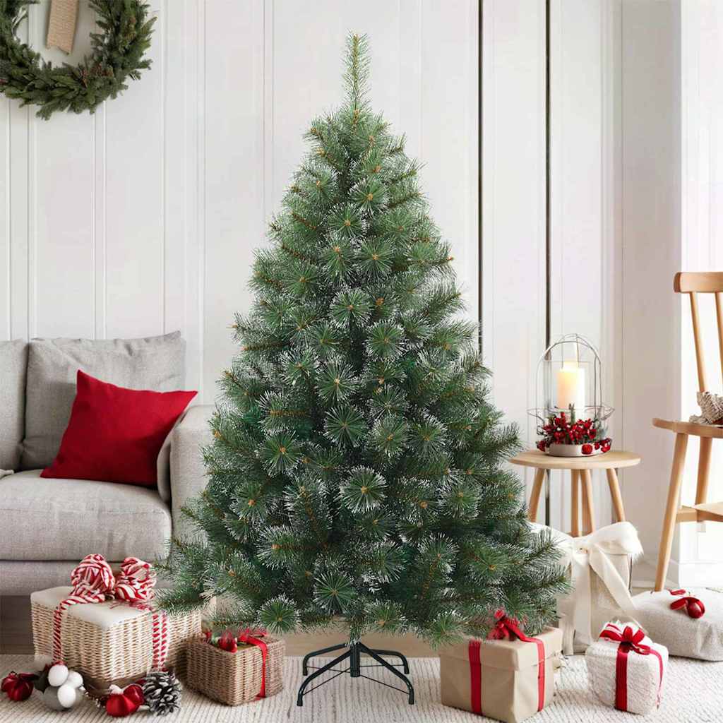 Kunstigt bøjelig juletræ snefløjtet Grøn 150 cm PVC, stål