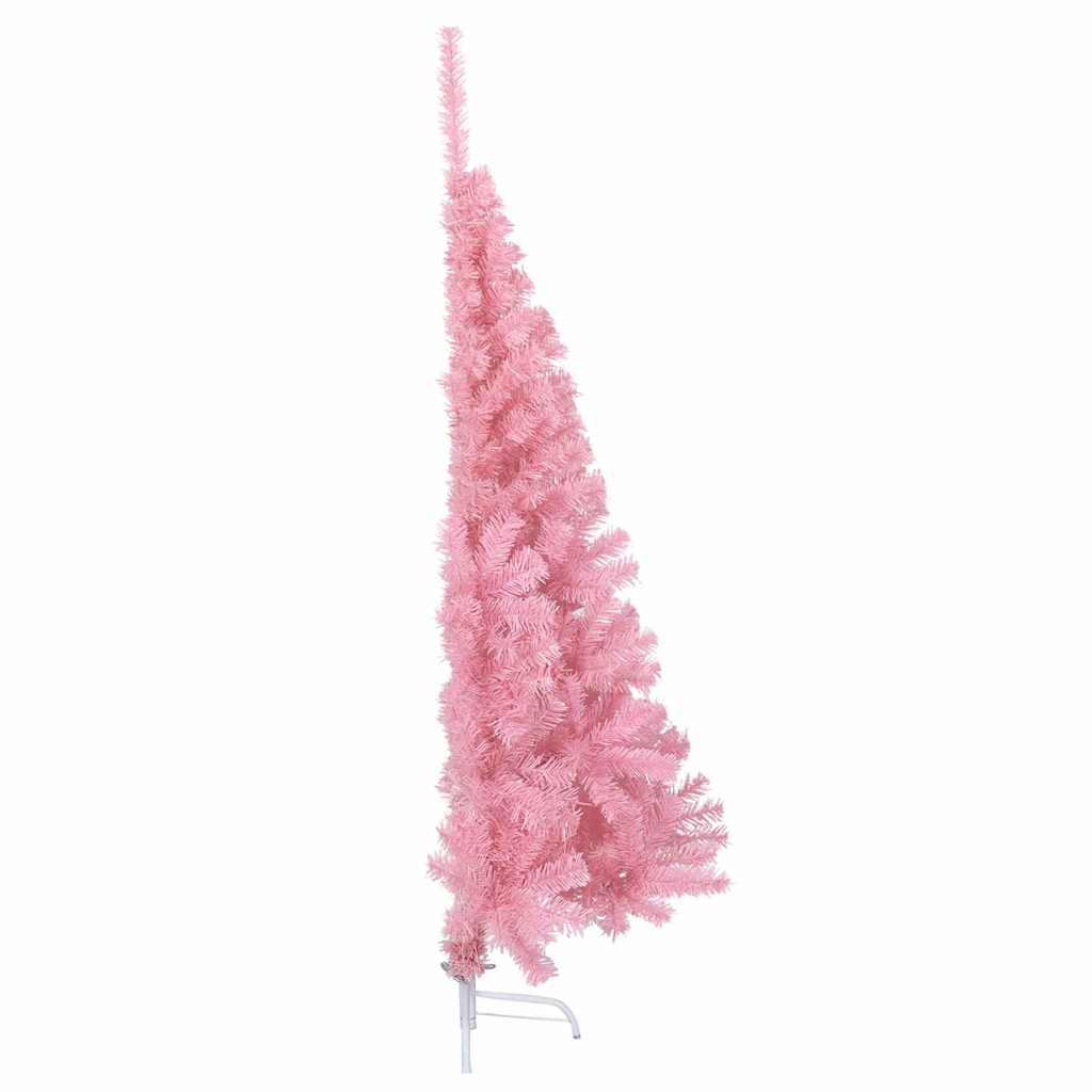 Kunstig Forbelyst Juletræ med 150 LED'er Lyserød 120 cm PVC