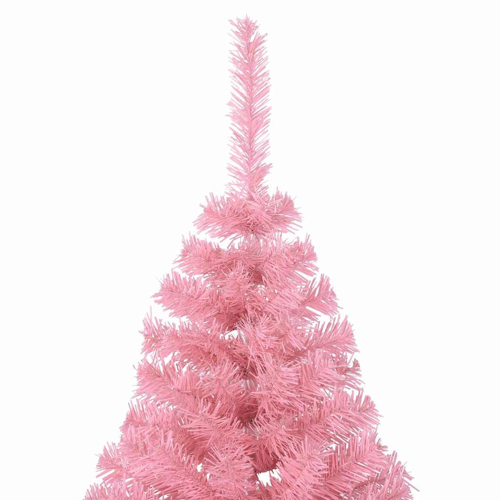 Kunstig Forbelyst Juletræ med 300 LED'er Lyserød 240 cm PVC