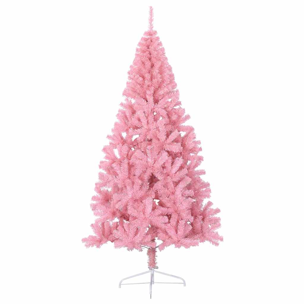 Kunstig Forbelyst Juletræ Lyserød 240 cm PVC