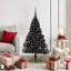Kunstig Forbelyst Juletræ med 150 LED'er Sort 120 cm PVC