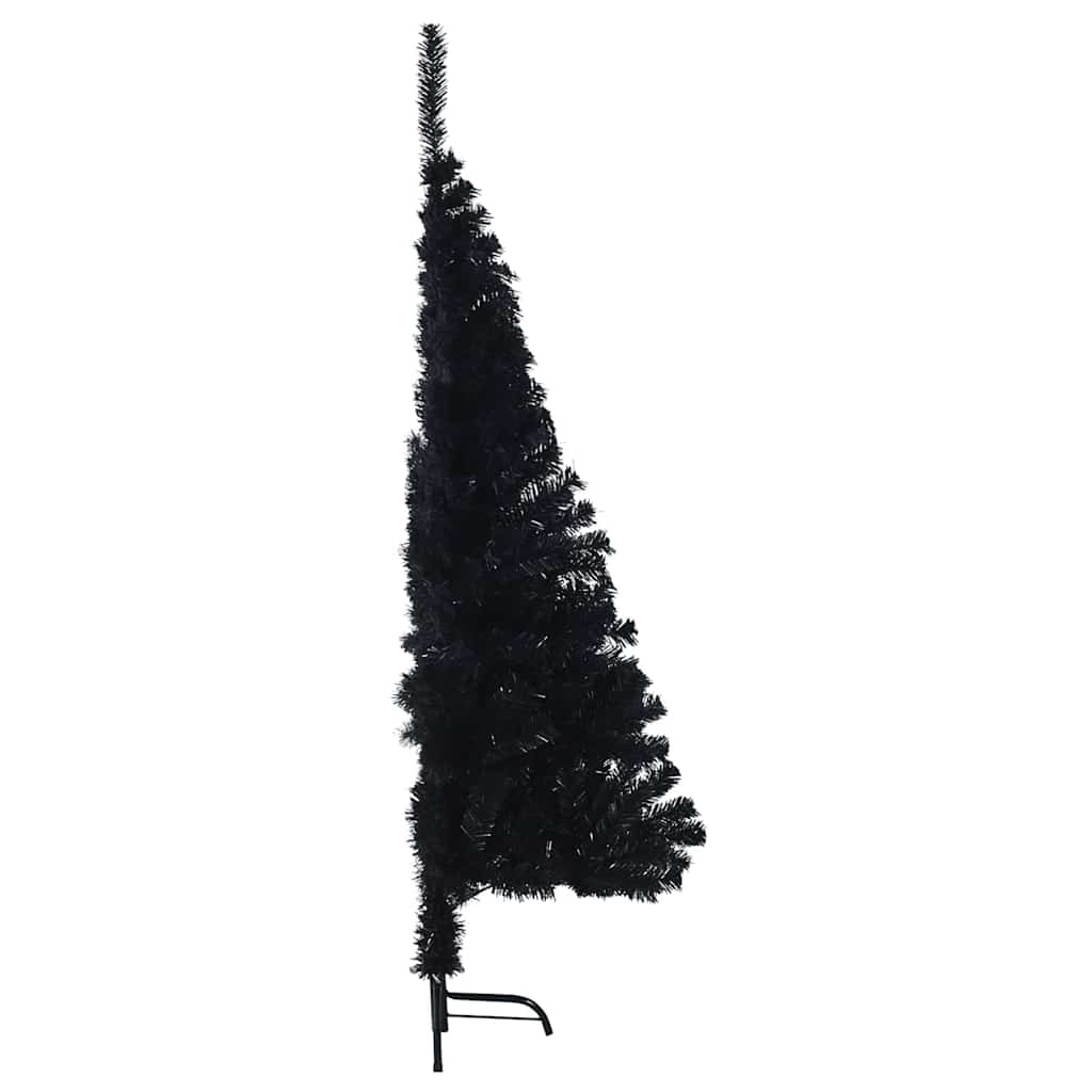 Kunstig Forbelyst Juletræ med 150 LED'er Sort 120 cm PVC