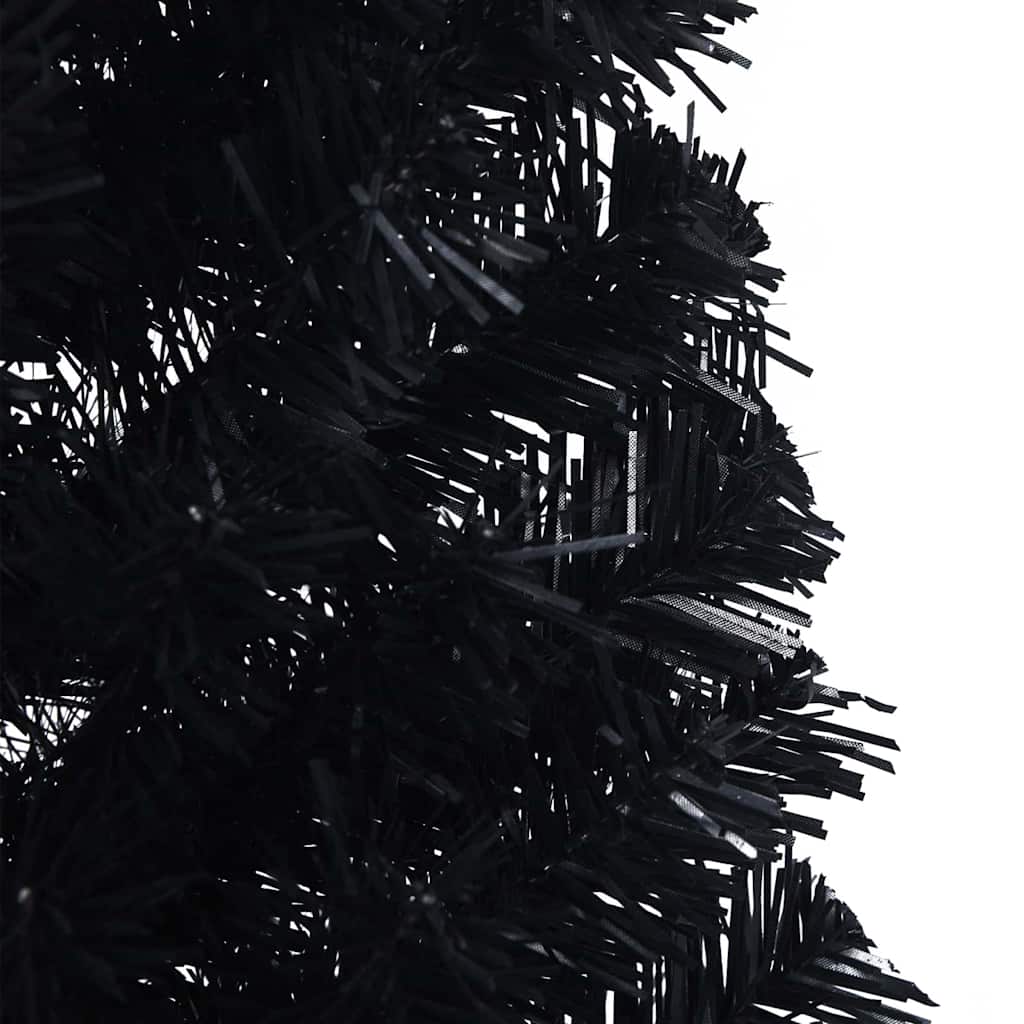 Kunstig Forbelyst Juletræ med 150 LED'er Sort 150 cm PVC