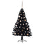 Kunstig Forbelyst Juletræ med 150 LED'er Sort 150 cm PVC