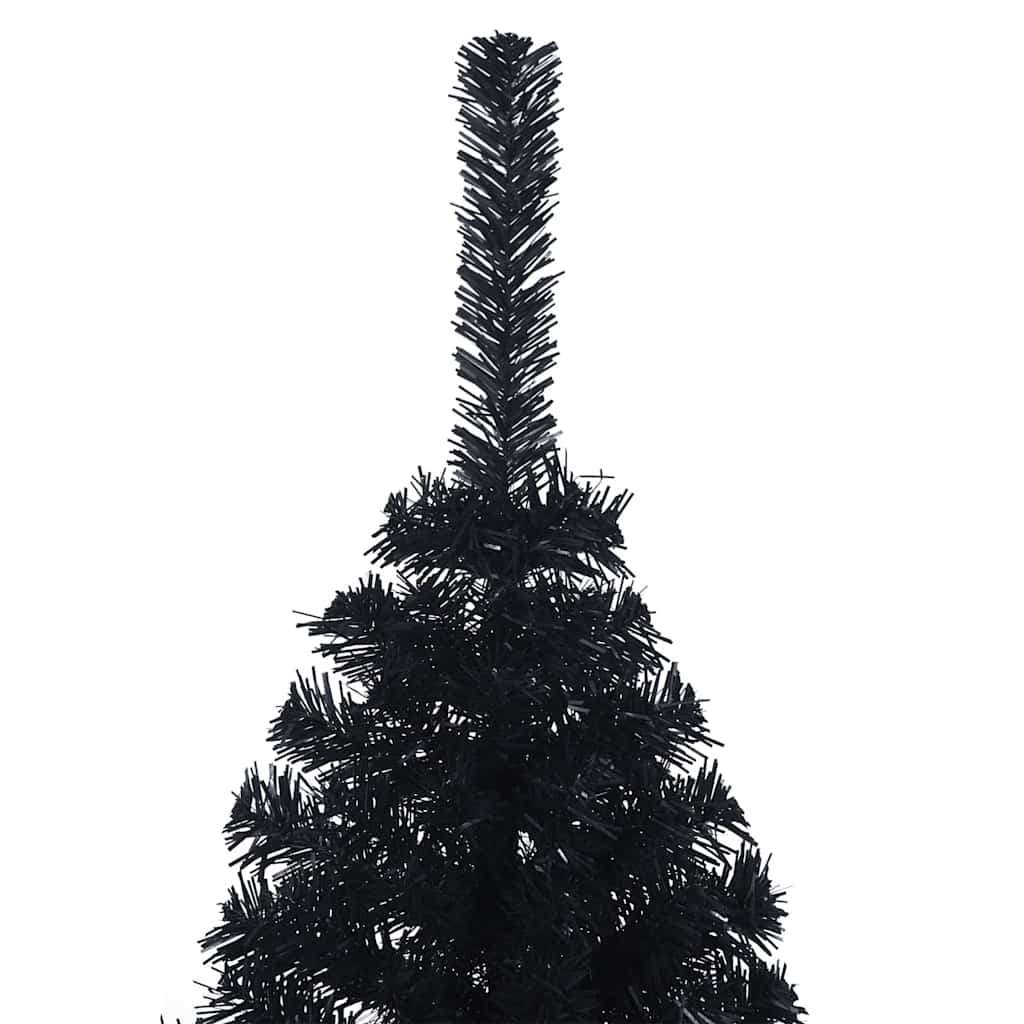 Kunstig Forbelyst Juletræ med 150 LED'er Sort 150 cm PVC
