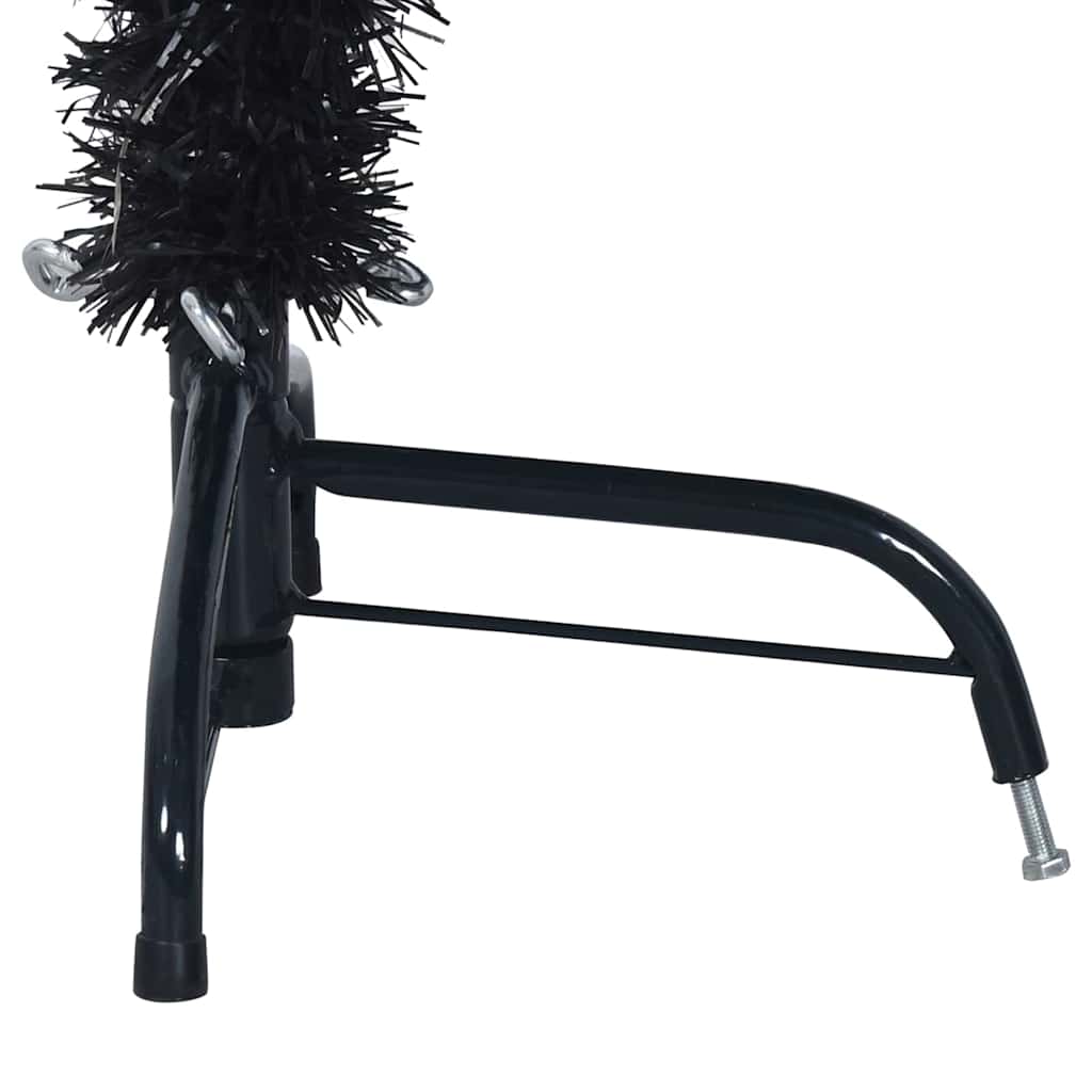 Kunstig Forbelyst Juletræ med 150 LED'er Sort 150 cm PVC