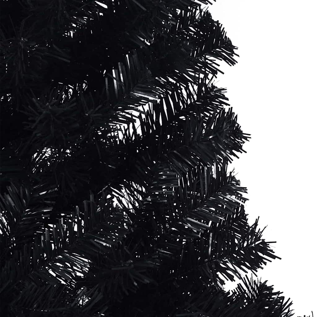 Kunstig Forbelyst Juletræ med 300 LED'er Sort 180 cm PVC
