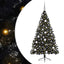 Kunstig Forbelyst Juletræ Sort 180 cm PVC