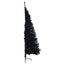 Kunstig Forbelyst Juletræ med 300 LED'er Sort 180 cm PVC