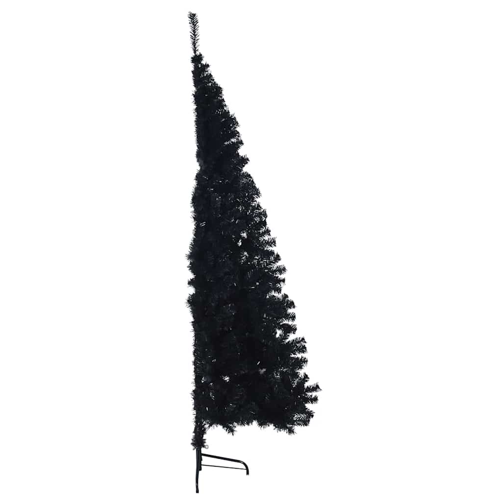 Kunstig Forbelyst Juletræ med 300 LED'er Sort 180 cm PVC