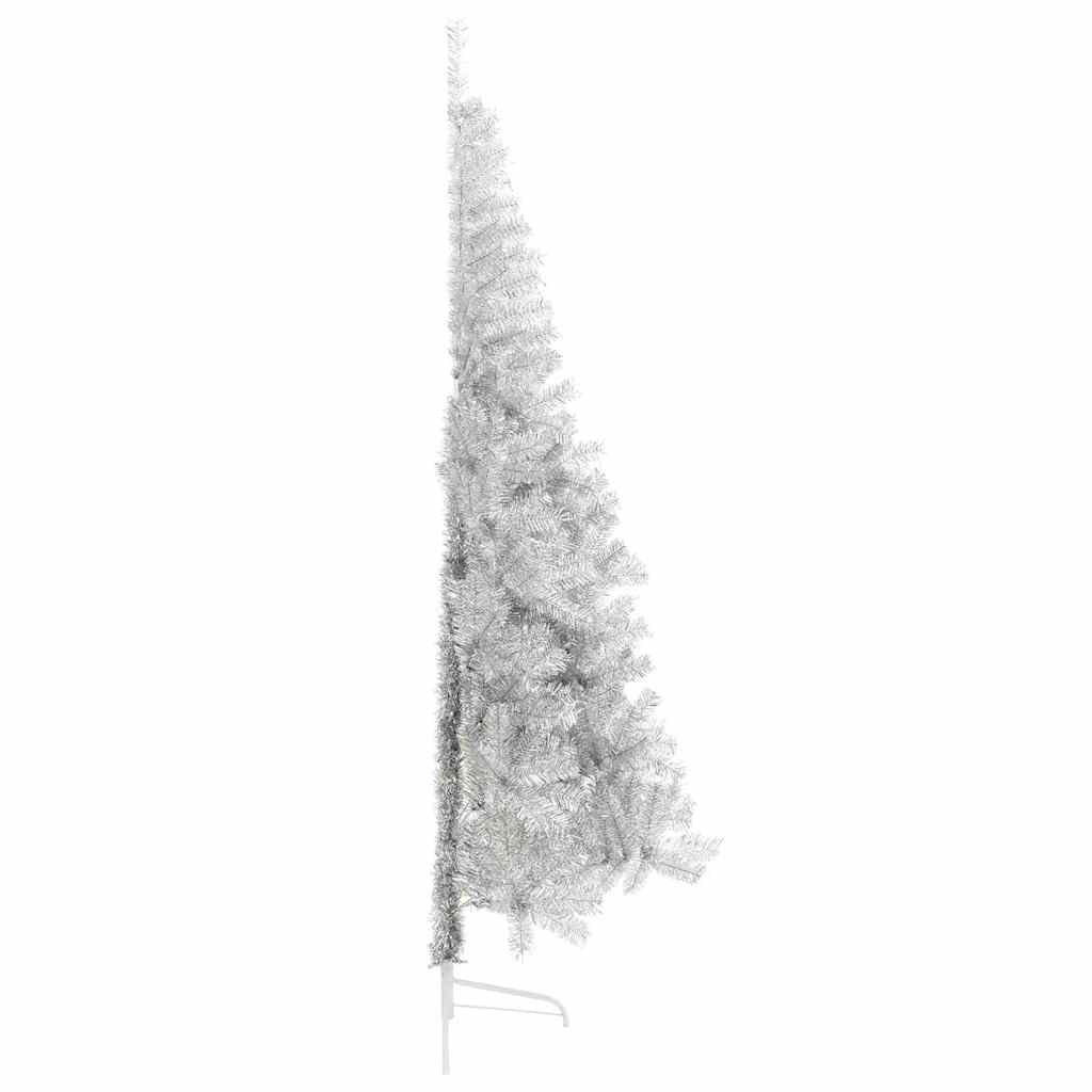 Kunstig Forbelyst Juletræ med 300 LED'er Sølv 210 cm PET