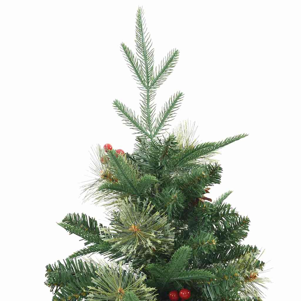 Kunstigt Hinged Juletræ med 150 LED'er Grøn 120 cm PE og PVC