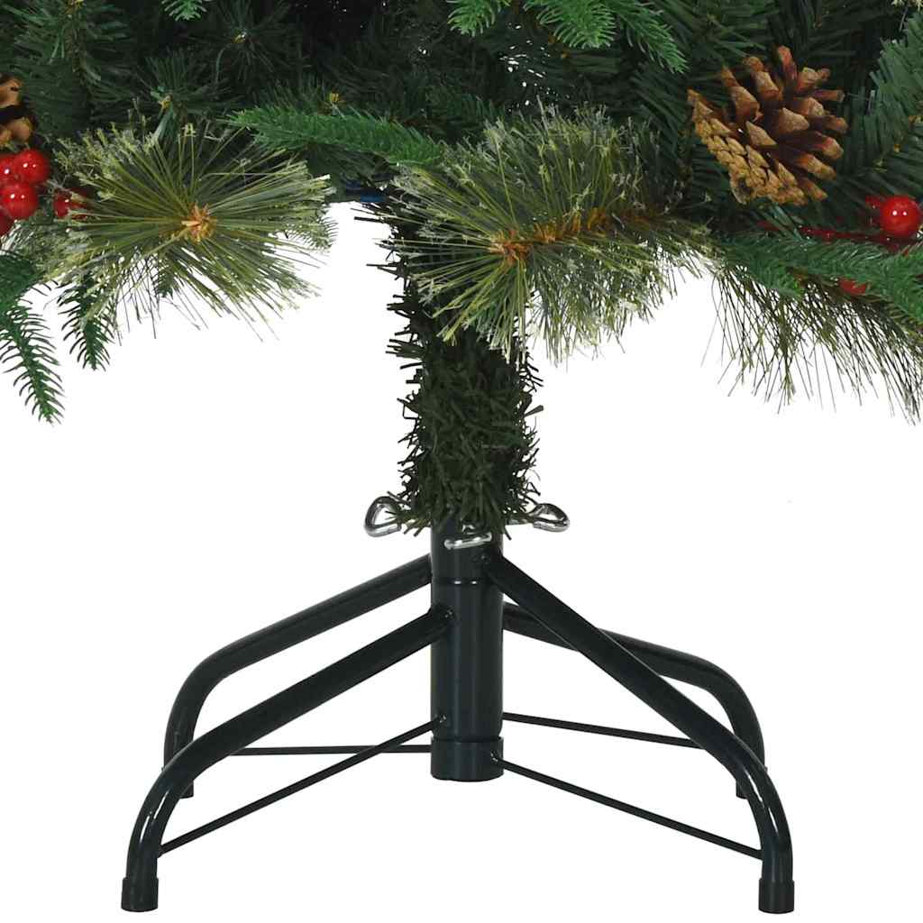 Kunstigt Hinged Juletræ med 150 LED'er Grøn 150 cm PE og PVC