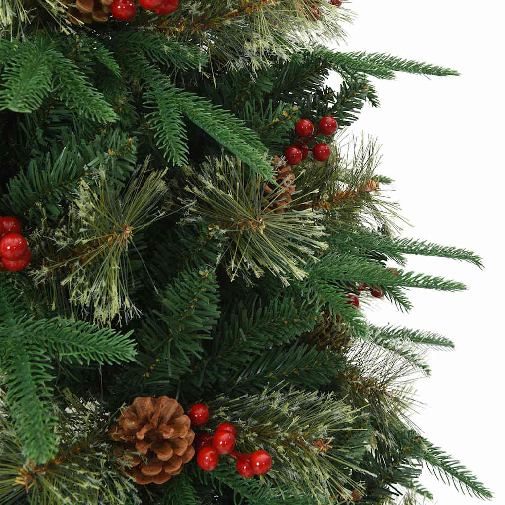 Kunstigt Hinged Juletræ med 150 LED'er Grøn 150 cm PE og PVC