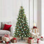 Kunstigt Hinged Juletræ med 300 LED'er Grøn 180 cm PE og PVC