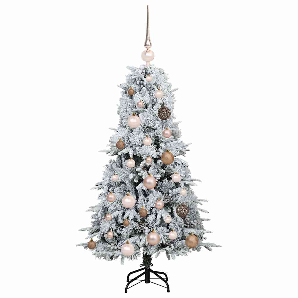 Kunstigt Hinged Juletræ med 150 LED'er Hvid 120 cm PE og PVC