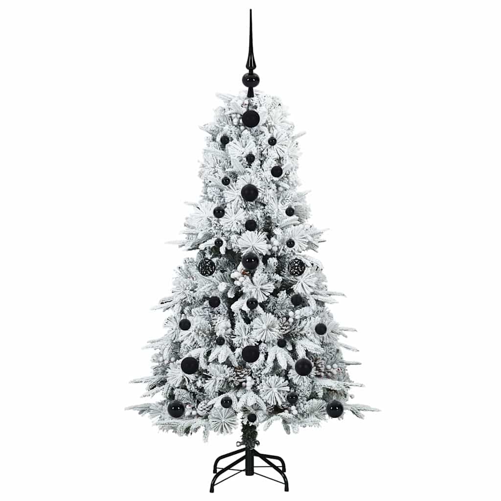 Kunstigt Hinged Juletræ med 150 LED'er Hvid 120 cm PE og PVC