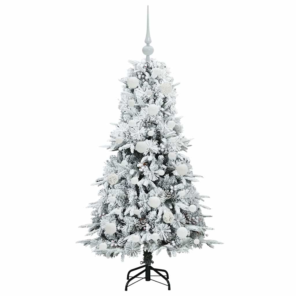 Kunstigt Hinged Juletræ med 150 LED'er Hvid 120 cm PE og PVC