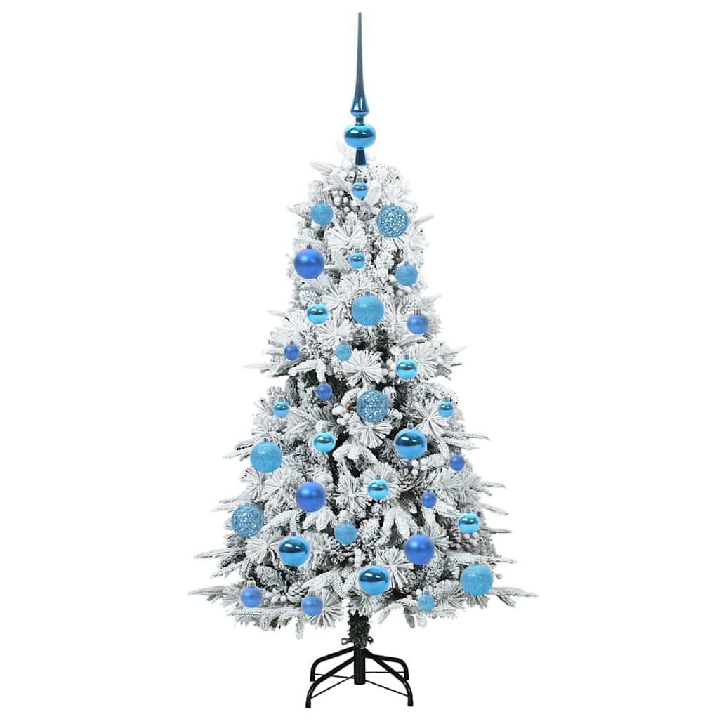 Kunstigt Hinged Juletræ med 150 LED'er Hvid 120 cm PE og PVC
