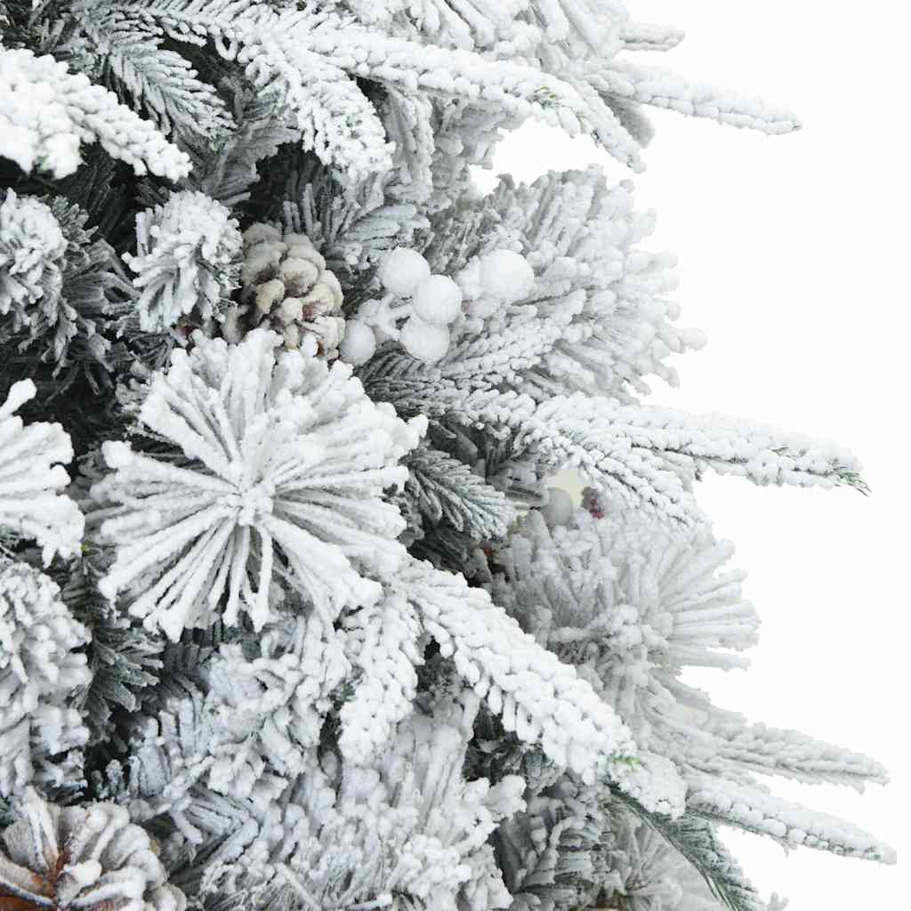 Kunstigt Hinged Juletræ med 150 LED'er Hvid 150 cm PE og PVC