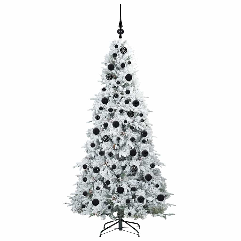 Kunstigt Hinged Juletræ med 300 LED'er Hvid 180 cm PE og PVC