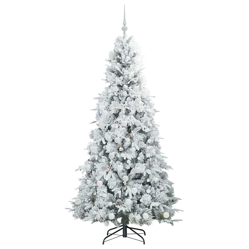 Kunstigt Hinged Juletræ med 300 LED'er Hvid 180 cm PE og PVC