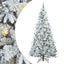 Kunstigt Hinged Juletræ med 300 LED'er Hvid 210 cm PE og PVC