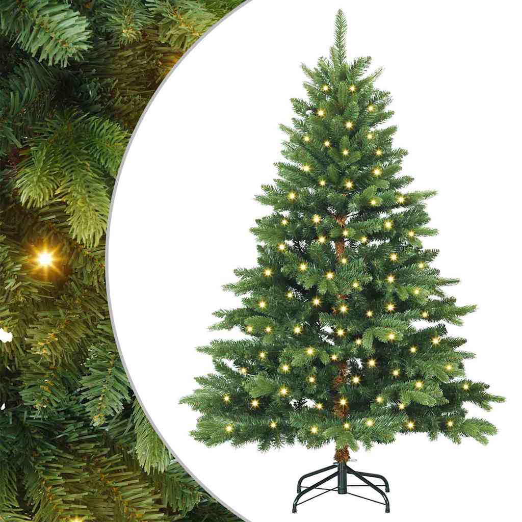 Kunstigt juletræ med 150 LED'er Grøn 120 cm PE og PVC