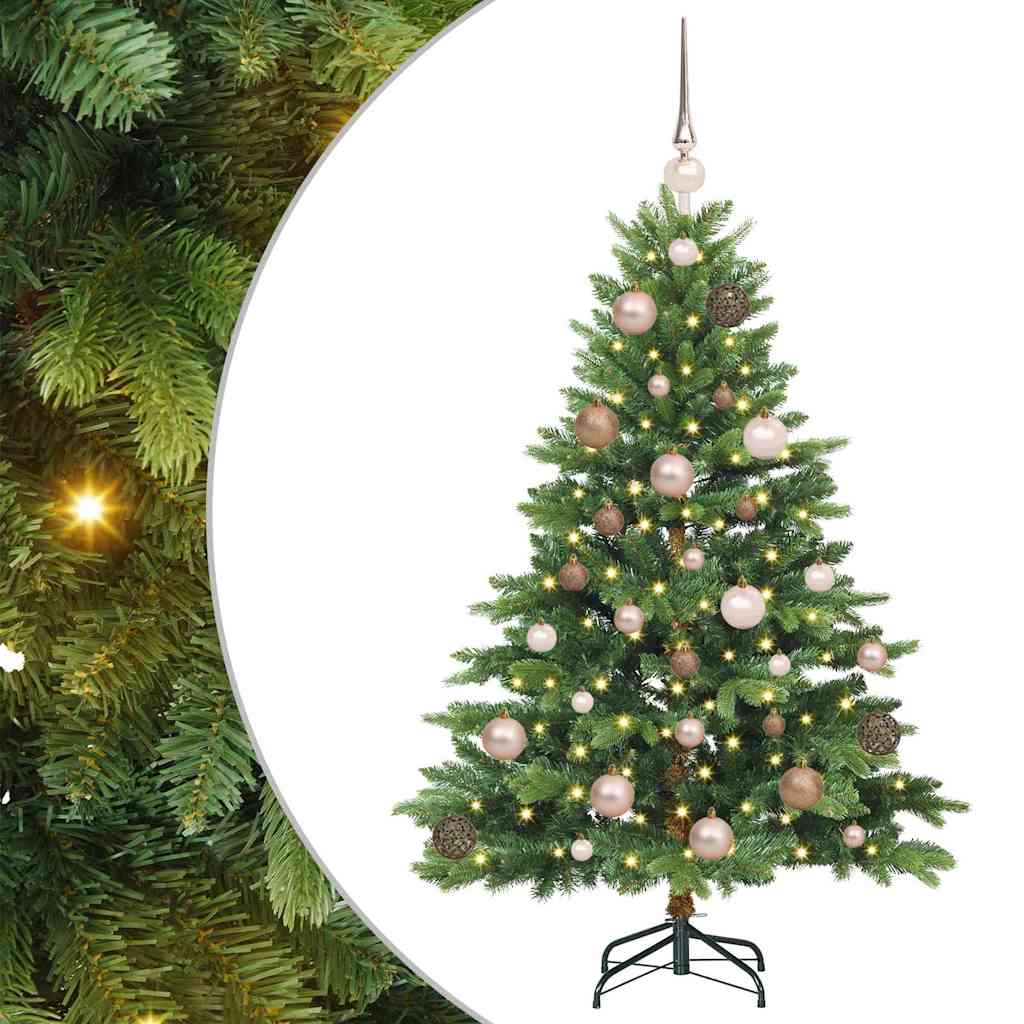 Kunstigt juletræ med 150 LED'er Grøn 120 cm PE og PVC