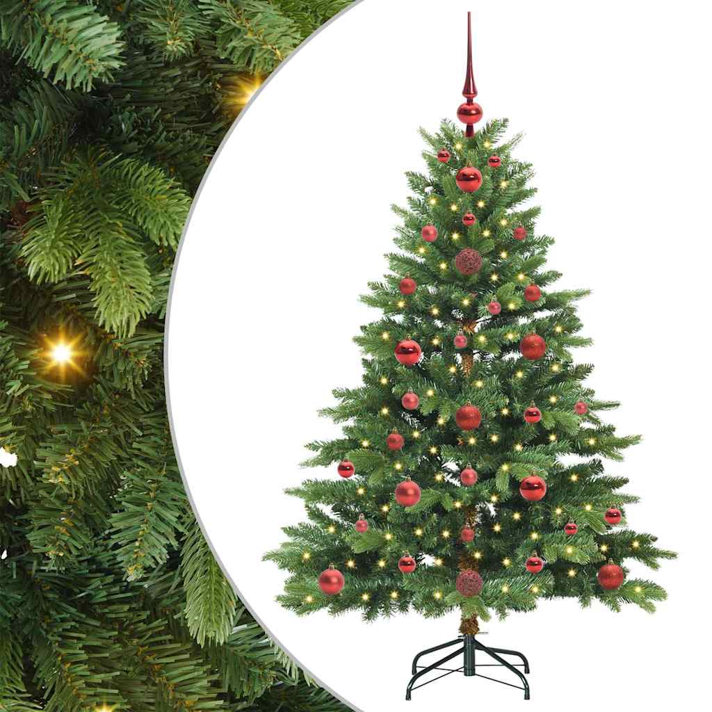 Kunstigt juletræ med 150 LED'er Grøn 120 cm PE og PVC