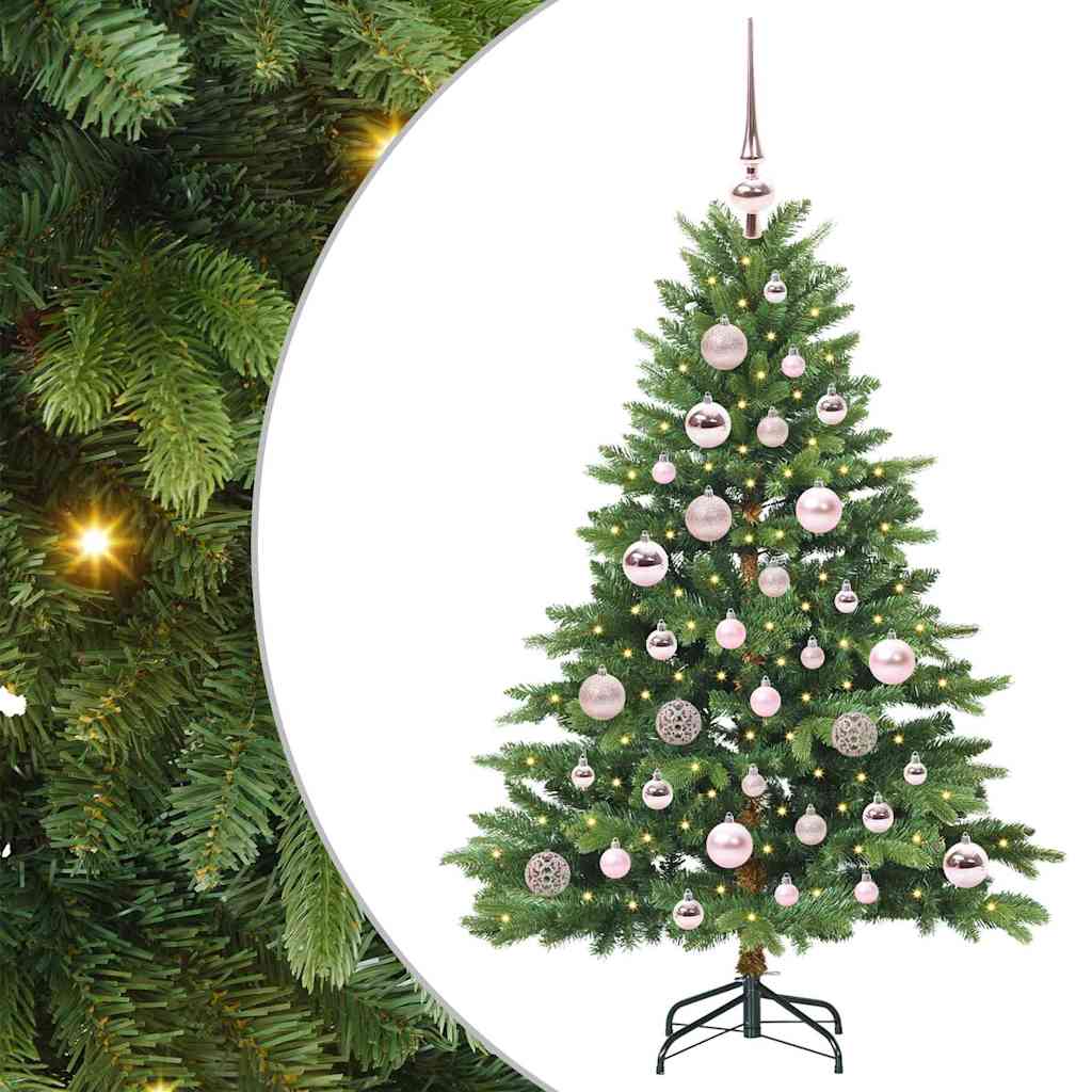 Kunstigt juletræ med 150 LED'er Grøn 120 cm PE og PVC