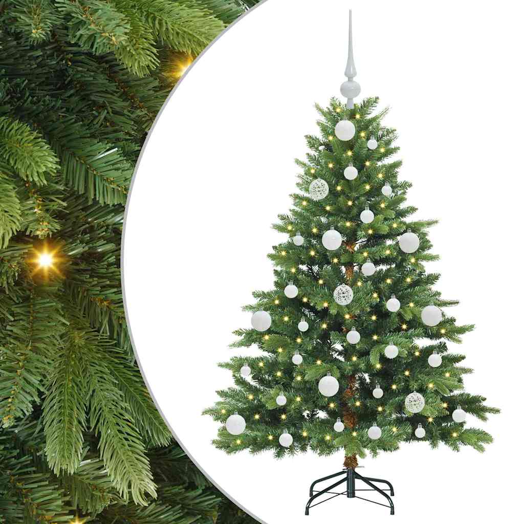 Kunstigt juletræ med 150 LED'er Grøn 120 cm PE og PVC