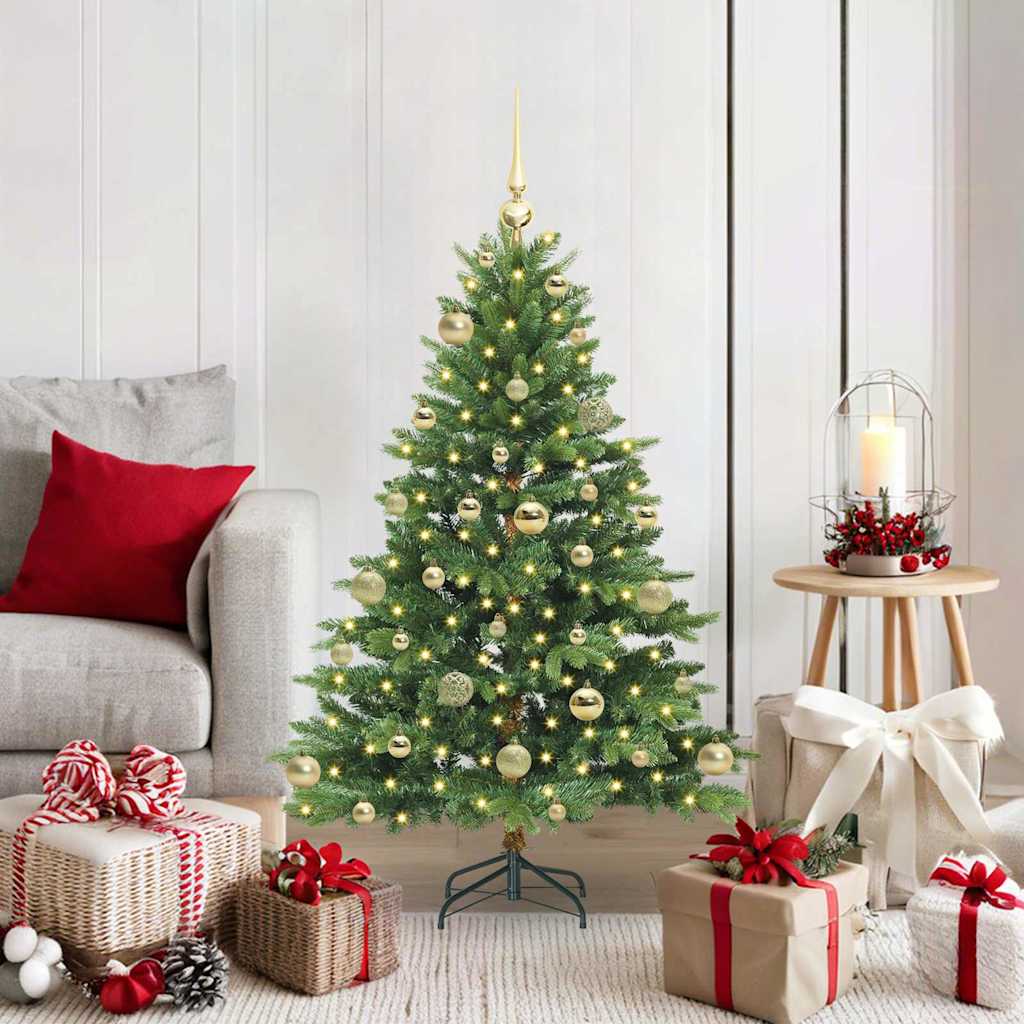 Kunstigt juletræ med 150 LED'er Grøn 120 cm PE og PVC
