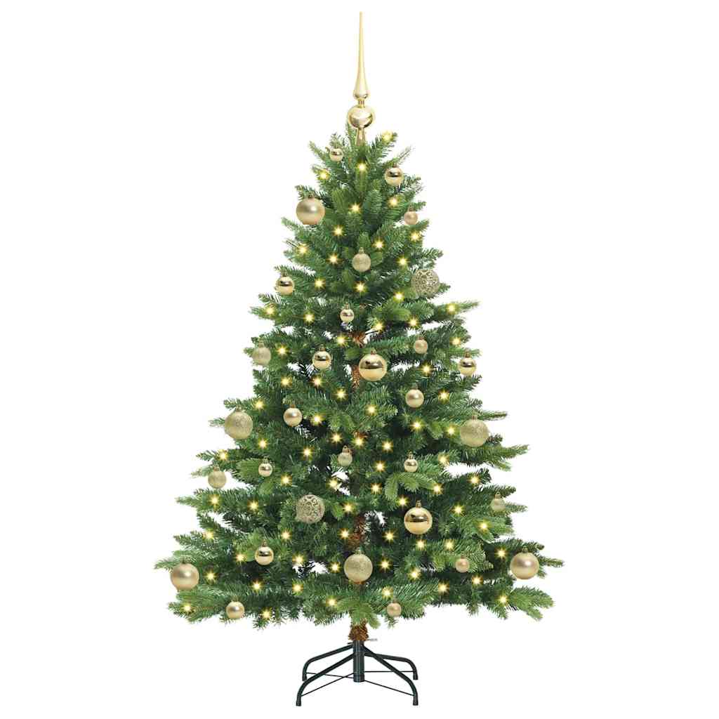Kunstigt juletræ med 150 LED'er Grøn 120 cm PE og PVC