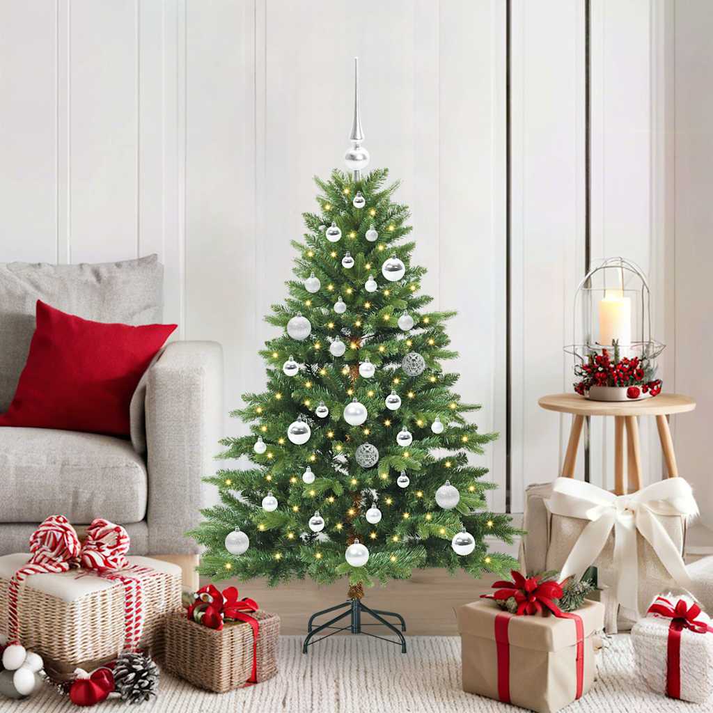 Kunstigt juletræ med 150 LED'er Grøn 120 cm PE og PVC