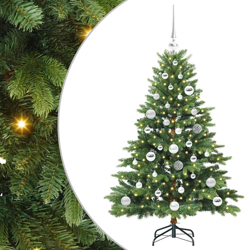 Kunstigt juletræ med 150 LED'er Grøn 120 cm PE og PVC