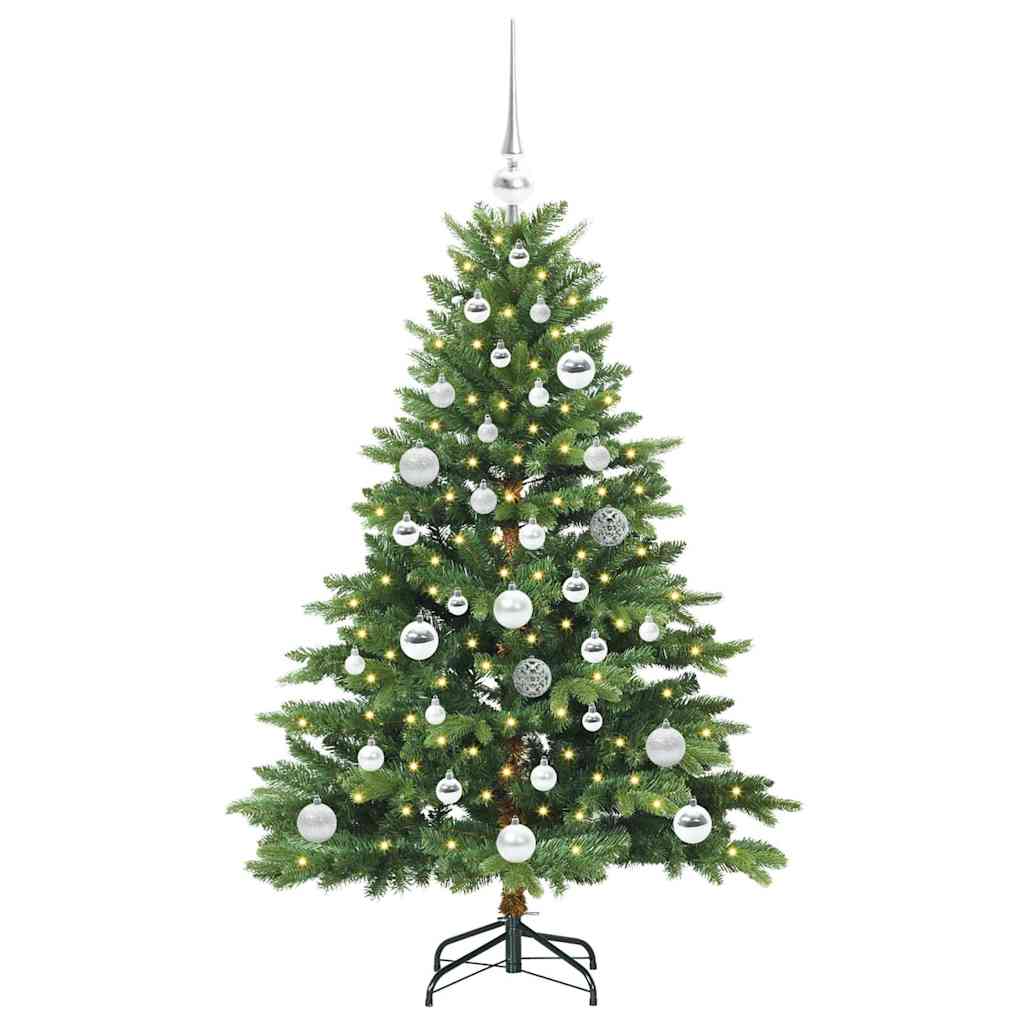 Kunstigt juletræ med 150 LED'er Grøn 120 cm PE og PVC